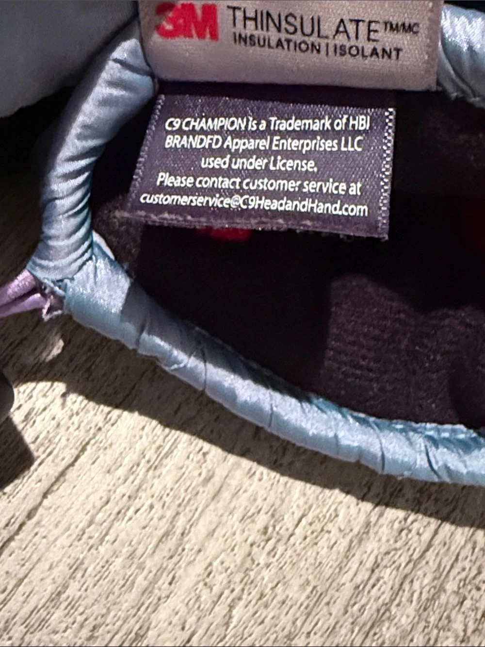 Champion Kids Light Blue and Purple Ski Mittens with Black Grip